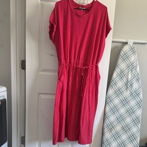 Red Striped Casual Dress